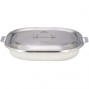 Bon Chef 60023CLDDESERT Cucina 5 Qt. Desert Stainless Steel Roasting Pan with Lid - 14 7/8 Bon Chef 60023CLDDESERT Cucina 5 Qt. Desert Stainless Steel Roasting Pan with Lid - 14 7/8