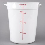 Choice 8 Qt. White Round Polypropylene Food Storage Container Choice 8 Qt. White Round Polypropylene Food Storage Container