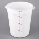 Choice 8 Qt. White Round Polypropylene Food Storage Container Choice 8 Qt. White Round Polypropylene Food Storage Container