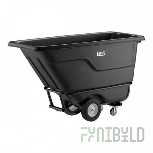 Scratch and Dent Lavex 0.5 Cubic Yard Black Heavy-Duty Tilt Truck / Trash Cart (850 lb. Capacity)