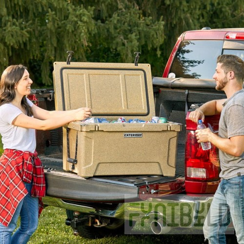 CaterGator CG65SPB Beige 65 Qt. Rotomolded Outdoor Cooler / Ice Chest