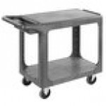 Carlisle UC194023 Gray 2-Shelf Utility Cart - 40 3/8 Carlisle UC194023 Gray 2-Shelf Utility Cart - 40 3/8