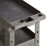Lavex Medium Black 3-Shelf Utility Cart - 34 1/2