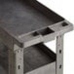 Lavex Medium Black 3-Shelf Utility Cart - 34 1/2