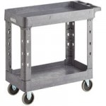 Lavex Medium Black 3-Shelf Utility Cart - 34 1/2