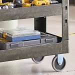 Lavex Medium Black 3-Shelf Utility Cart - 34 1/2