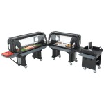 Cambro VBRL6110 Black 6' Versa Food / Salad Bar with Standard Casters - Low Height