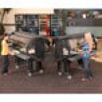 Cambro VBRL6110 Black 6' Versa Food / Salad Bar with Standard Casters - Low Height