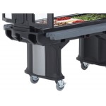 Cambro VBRL6110 Black 6' Versa Food / Salad Bar with Standard Casters - Low Height