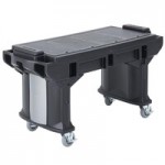 Cambro VBRL6110 Black 6' Versa Food / Salad Bar with Standard Casters - Low Height