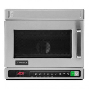 Amana HDC18Y2 Heavy-Duty Stainless Steel Compact Commercial Microwave with Push Button Controls - 208/240V, 1800W Amana HDC18Y2 Heavy-Duty Stainless Steel Compact Commercial Microwave with Push Button Controls - 208/240V, 1800W