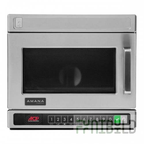 Amana HDC18Y2 Heavy-Duty Stainless Steel Compact Commercial Microwave with Push Button Controls - 208/240V, 1800W