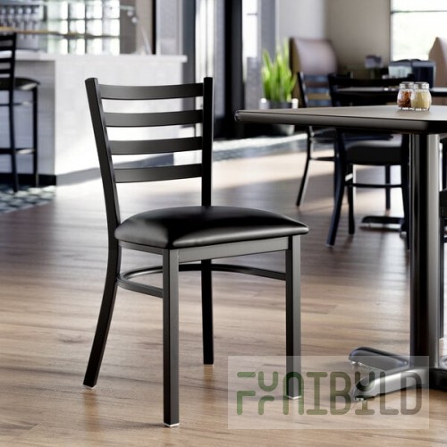Lancaster Table & Seating Black Finish Ladder Back Chair with 2 1/2