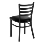 Lancaster Table & Seating Black Finish Ladder Back Chair with 2 1/2 Lancaster Table & Seating Black Finish Ladder Back Chair with 2 1/2