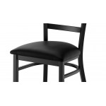 Lancaster Table & Seating Black Finish Ladder Back Chair with 2 1/2 Lancaster Table & Seating Black Finish Ladder Back Chair with 2 1/2