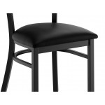 Lancaster Table & Seating Black Finish Ladder Back Chair with 2 1/2 Lancaster Table & Seating Black Finish Ladder Back Chair with 2 1/2