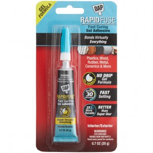 DAP RapidFuse .7 oz. Clear Fast Curing All Purpose Gel Adhesive 70798 00178 DAP RapidFuse .7 oz. Clear Fast Curing All Purpose Gel Adhesive 70798 00178