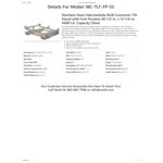 Vestil Stainless Steel Intermediate Bulk Container Tilt Stand with 5-Degree Maximum Tilt Angle IBC-TLT-FP-SS - 4,4000 lb. Capacity Vestil Stainless Steel Intermediate Bulk Container Tilt Stand with 5-Degree Maximum Tilt Angle IBC-TLT-FP-SS - 4,4000 lb. Capacity