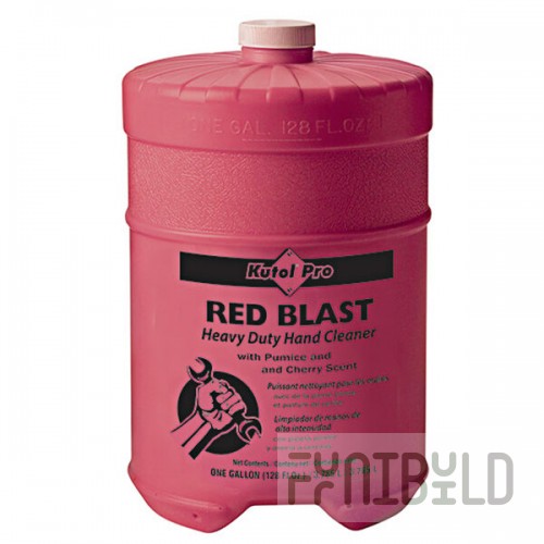Kutol Pro 7707 Red Blast Cherry Scented Heavy-Duty Hand Cleaner with Pumice Flat Top 1 Gallon Container - 4/Case