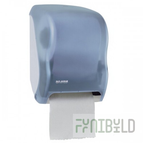 San Jamar T1300TBL Tear-N-Dry Classic Hands Free Roll Towel Dispenser - Arctic Blue