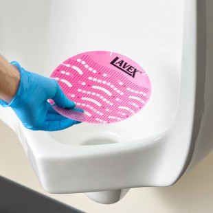 Lavex Apple Scent EVA Deodorizing Gel Urinal Screen - 10/Case