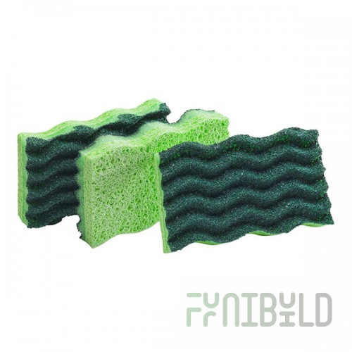 Libman 1077 Green Heavy-Duty Cellulose Scouring Sponge - 24/Case