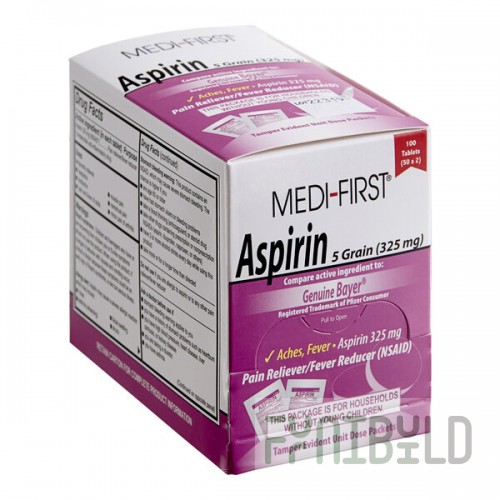 Medi-First 80533 Aspirin Tablets - 100/Box