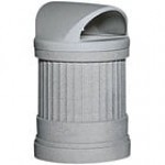 Wausau Tile TF1192 Deerfield 31 Gallon Concrete Round Decorative Outdoor Trash Can with Plastic Pitch-In Lid Wausau Tile TF1192 Deerfield 31 Gallon Concrete Round Decorative Outdoor Trash Can with Plastic Pitch-In Lid