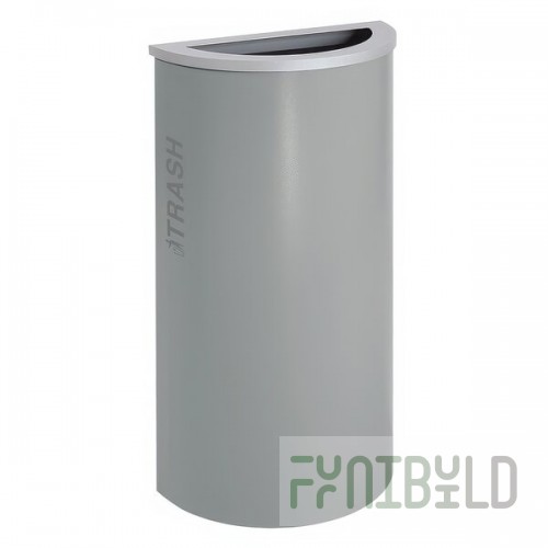 Ex-Cell Kaiser RC-KDHR-T BT-HMG Black Tie Kaleidoscope Hammered Gray 8 Gallon Half Round Trash Can