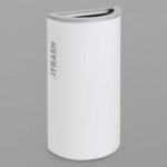 Ex-Cell Kaiser RC-KDHR-T BT-HMG Black Tie Kaleidoscope Hammered Gray 8 Gallon Half Round Trash Can