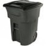 Toter ANA96-54342 96 Gallon Greenstone Rotational Molded Wheeled Rectangular Trash Can with Lid
