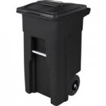 Toter ANA96-54342 96 Gallon Greenstone Rotational Molded Wheeled Rectangular Trash Can with Lid