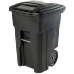 Toter ANA96-54342 96 Gallon Greenstone Rotational Molded Wheeled Rectangular Trash Can with Lid