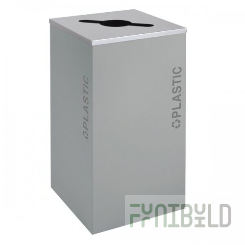 Ex-Cell Kaiser RC-KDSQ-PL BT-HMG Black Tie Kaleidoscope Hammered Gray Square 24 Gallon Plastic Receptacle