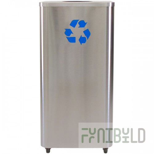 Ex-Cell Kaiser LDR-24 SS 24 Gallon Stainless Steel Rectangular Recycling Companion Container to Liquids Disposal Receptacle
