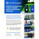 Commercial Zone Polytec 73247399 126 Gallon 3-Stream Polyethylene Square Landfill / Recycling / Compost Bins with Dome Top Lids