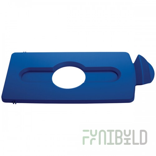 Rubbermaid® 2007889 Slim Jim Recycling Blue Rectangular Hinged Bottle Lid Insert