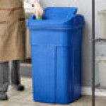 Toter SD50BLKT Slimline Blue 50 Gallon Square Trash Can with Square Lid Toter SD50BLKT Slimline Blue 50 Gallon Square Trash Can with Square Lid