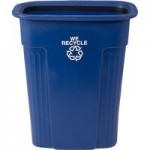 Toter SD50BLKT Slimline Blue 50 Gallon Square Trash Can with Square Lid Toter SD50BLKT Slimline Blue 50 Gallon Square Trash Can with Square Lid