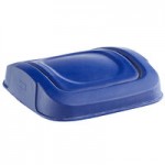 Toter SD50BLKT Slimline Blue 50 Gallon Square Trash Can with Square Lid Toter SD50BLKT Slimline Blue 50 Gallon Square Trash Can with Square Lid