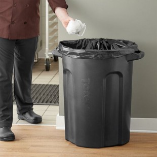Toter RND32-B0200 32 Gallon Black Round Trash Can