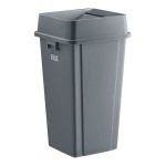 Lavex 25 Gallon Gray Square Trash Can with Drop Shot Lid