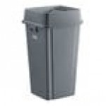 Lavex 25 Gallon Gray Square Trash Can with Drop Shot Lid