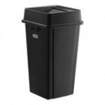 Lavex 25 Gallon Gray Square Trash Can with Drop Shot Lid