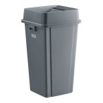 Lavex 25 Gallon Gray Square Trash Can with Drop Shot Lid