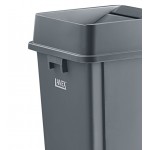 Lavex 25 Gallon Gray Square Trash Can with Drop Shot Lid