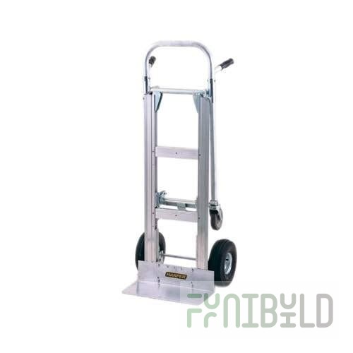Harper 1,000 lb. Dual Pin Handle Wide Body Junior Aluminum Hand Truck / Platform Truck with 10