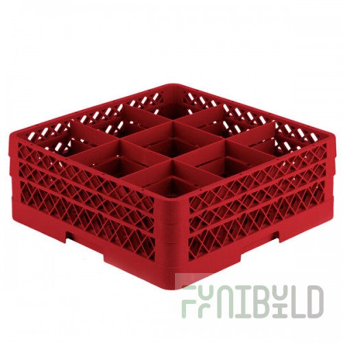 Vollrath TR10FF Traex® Full-Size Red 9-Compartment 6 3/8
