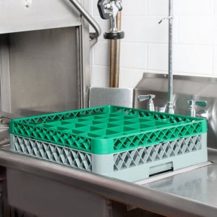 Noble Warewashing 36-Compartment Green Full-Size Glass Rack Extender Noble Warewashing 36-Compartment Green Full-Size Glass Rack Extender