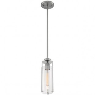 SATCO/NUVO Marina 1-Light Mini Pendant Light with Clear Glass and Brushed Nickel Finish - 120V, 60W SATCO/NUVO Marina 1-Light Mini Pendant Light with Clear Glass and Brushed Nickel Finish - 120V, 60W